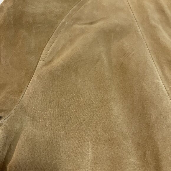 Margaret Godfrey Suede Leather Jacket Belt Sz M Brown Button Up Western Cowgirl - Picture 8 of 12